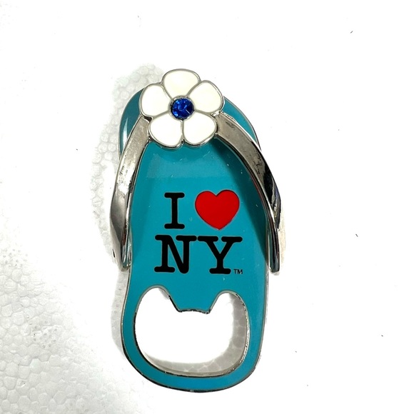 I ♥️ NY  🇺🇸 I LOVE NEW YORK MAGNET SOUVENIR COLLECTIBLE SANDAL FLIP FLOP - Picture 1 of 2